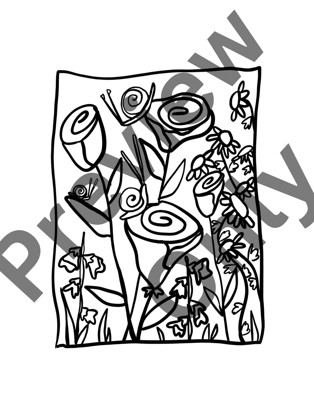 Snails in the flower garden